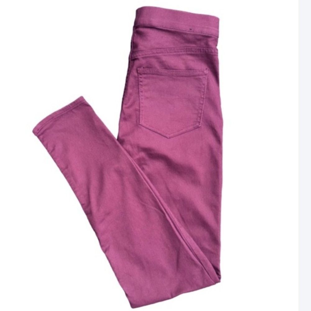 H&M Maroon Skinny Jeans Size 6 Red Stretch Bodycon Mid Rise Denim Colorblock